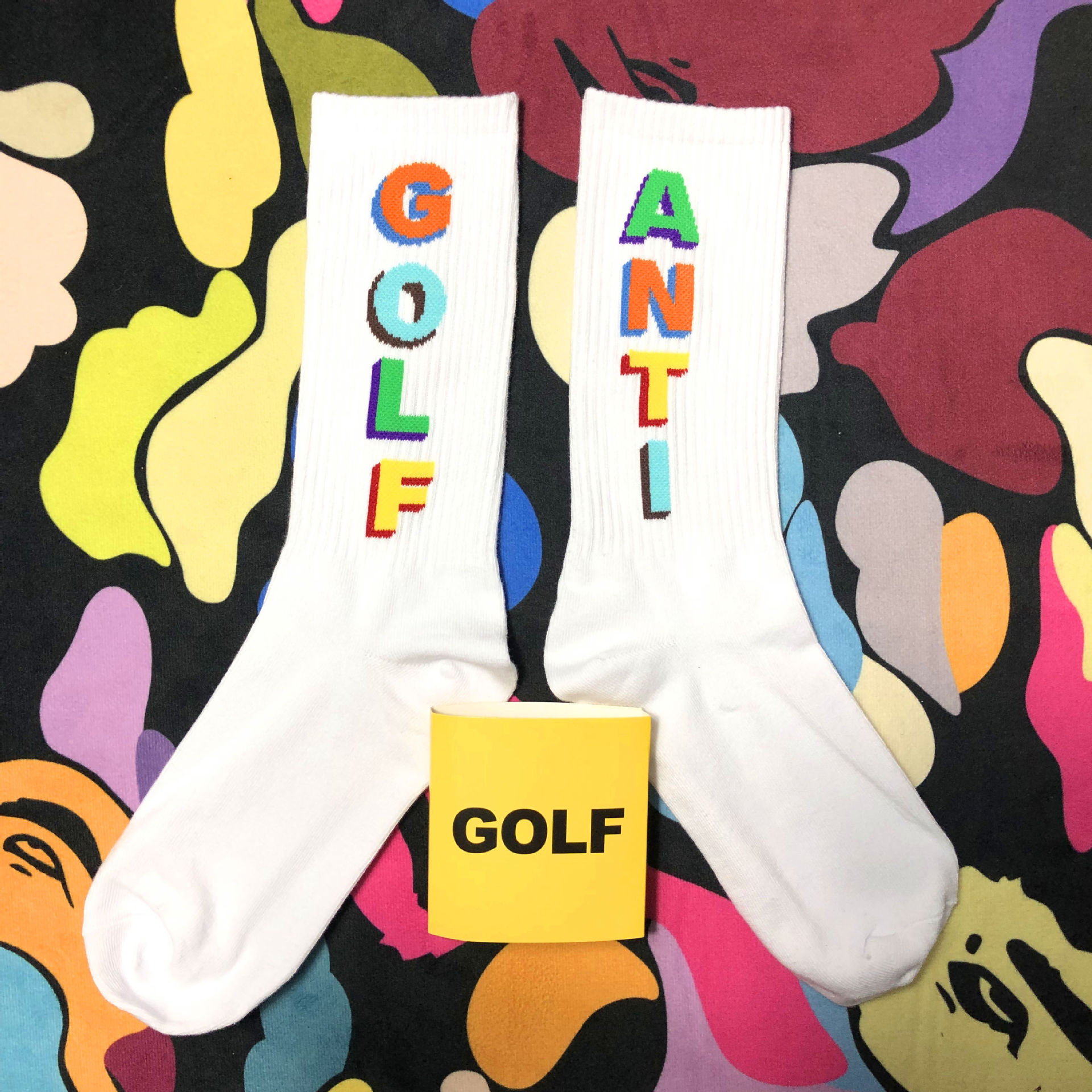 Golf Socks For Men And Women Letters Cotton Socks Ins Couple Hip-hop Skateboard ANTI Movement Socks